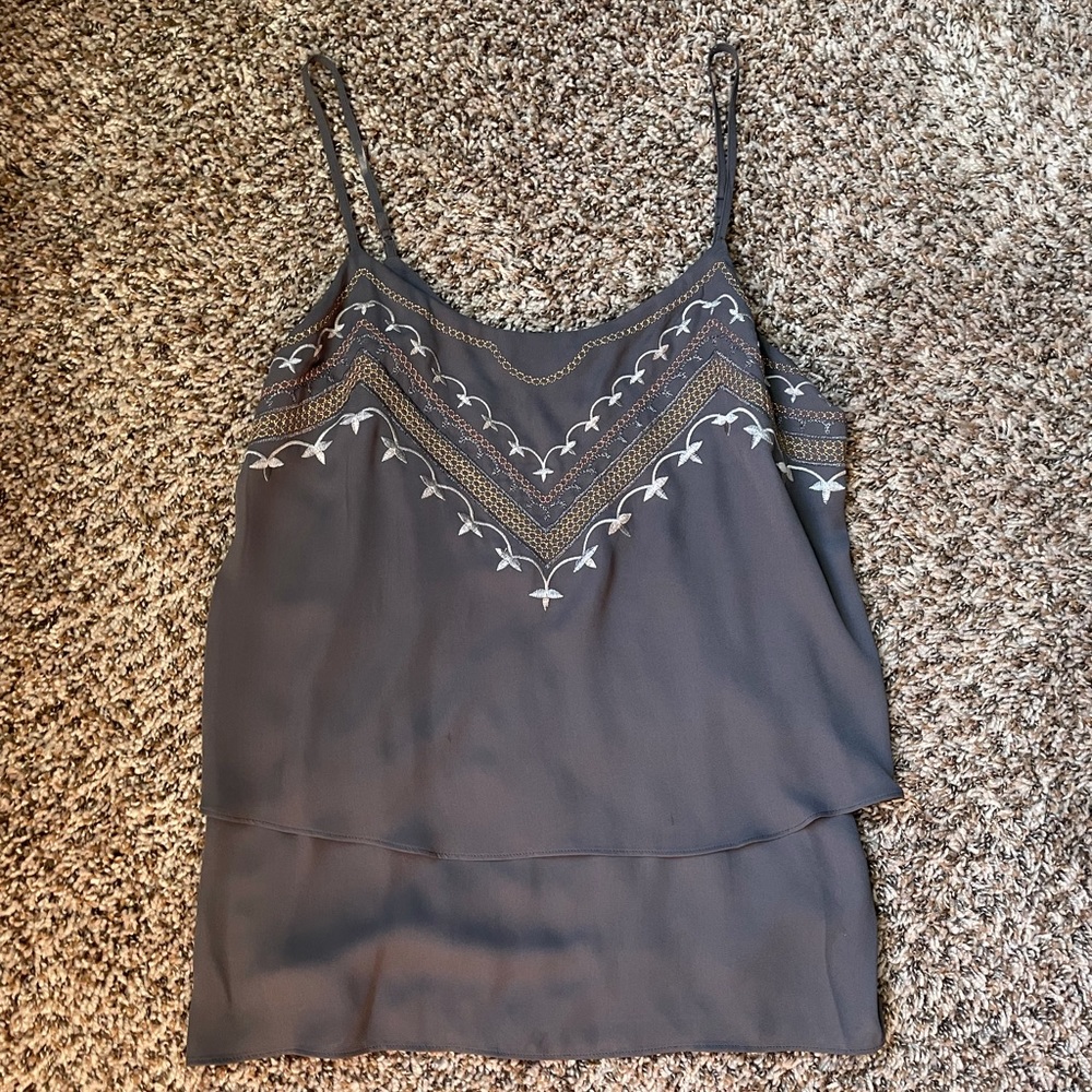 Apt 9 Grey embroidered tank